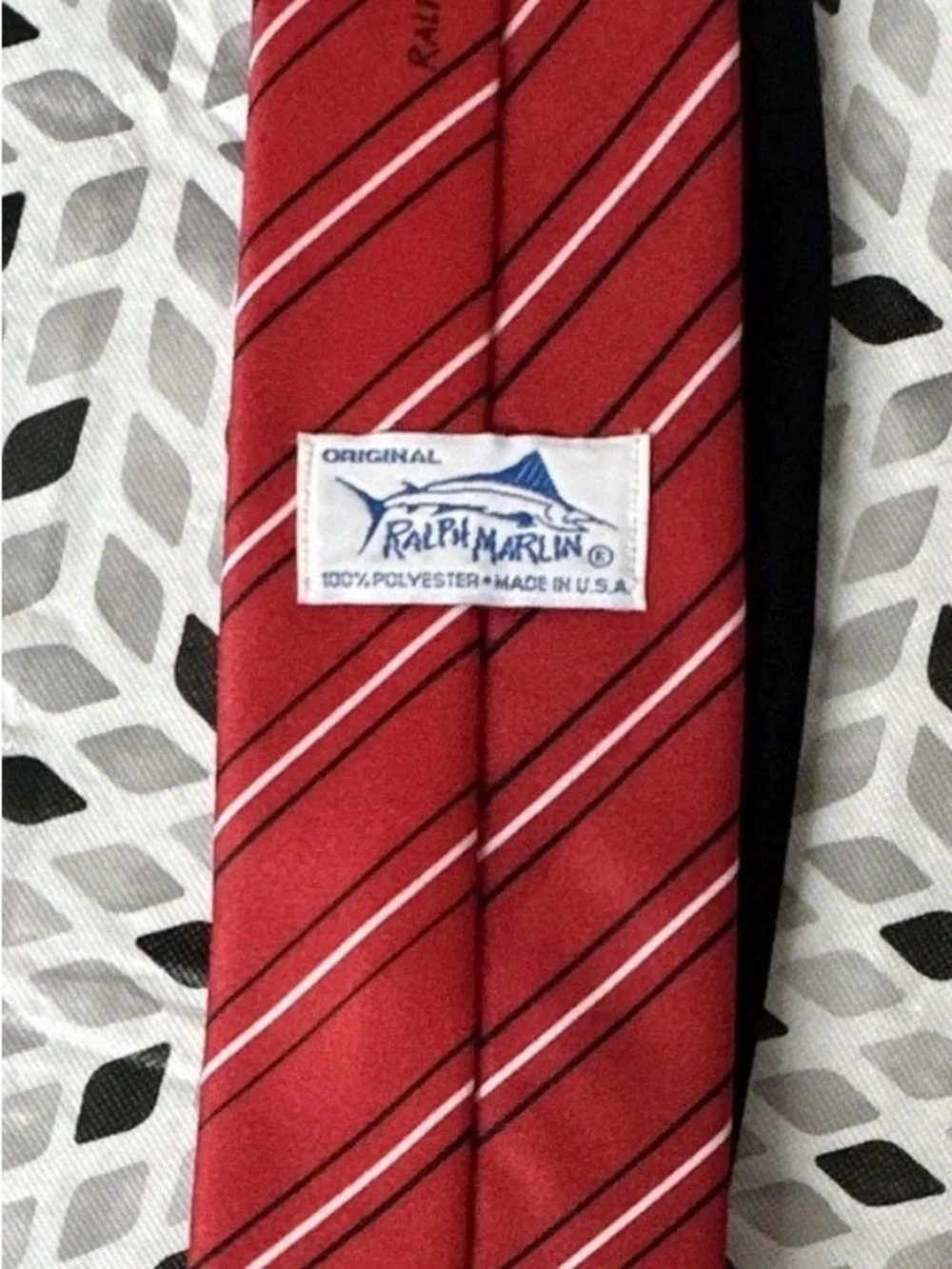 Ralph Marlin Red Harley-Davidson Necktie with Eagle Vintage from 1987 rare!
